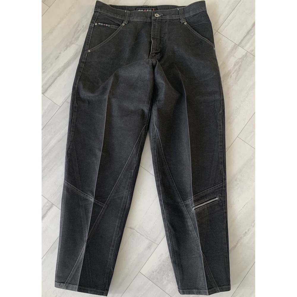 VTG Beverly Hills Polo Club BHPC Jeans Mens 36/32 Y2K Baggy Hip Hop Zipper Leg